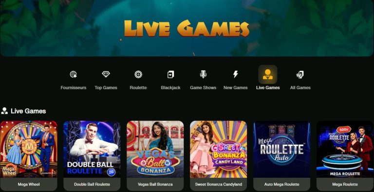 CashWin Casino jeux live