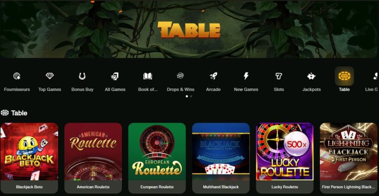 CashWin Casino jeux table